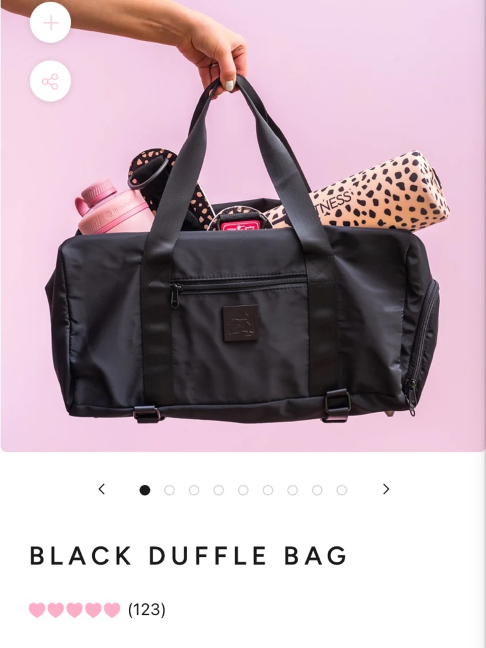 Suzie B fitness Black Duffel Bag - Versatile Women’s Travel & Gym Bag